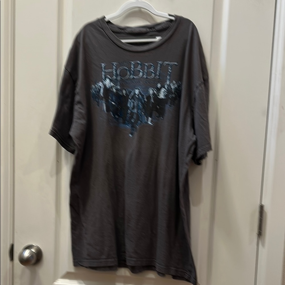 Blue and Brown Short Sleeve Graphic Tee Relaxed Fit